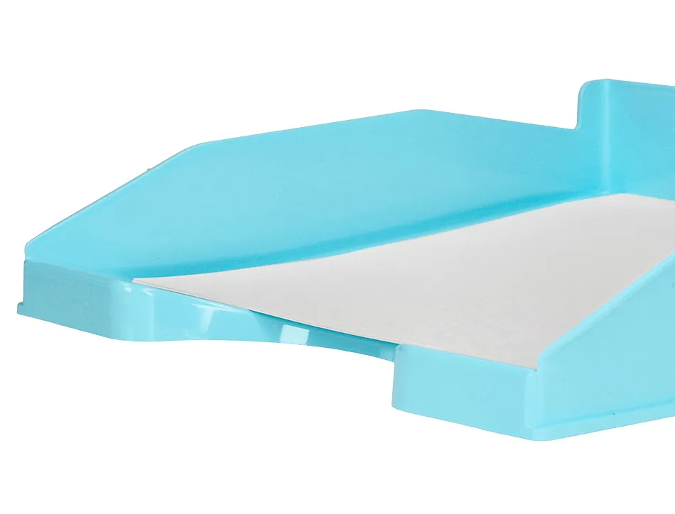 Corbeille a courrier q-connect plastique 240x70x340mm coloris bleu ciel opaque