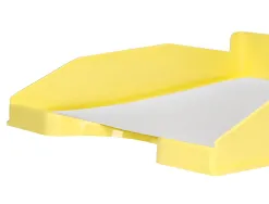 Corbeille a courrier q-connect plastique 240x70x340mm coloris jaune pastel opaque
