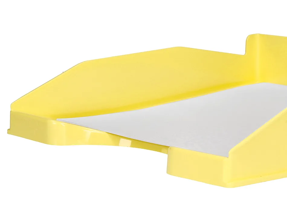 Corbeille a courrier q-connect plastique 240x70x340mm coloris jaune pastel opaque