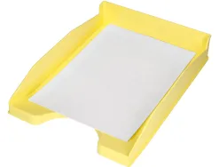 Corbeille a courrier q-connect plastique 240x70x340mm coloris jaune pastel opaque