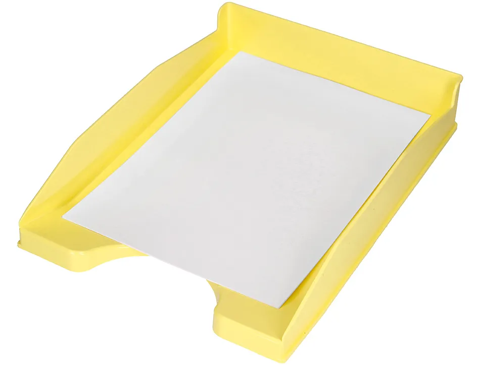 Corbeille a courrier q-connect plastique 240x70x340mm coloris jaune pastel opaque