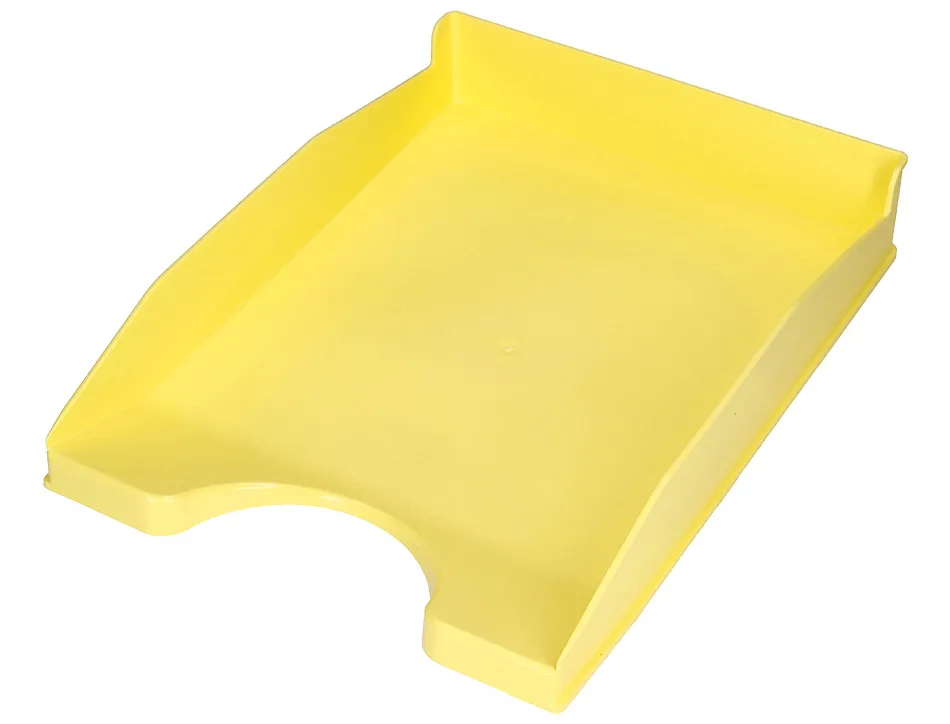 Corbeille a courrier q-connect plastique 240x70x340mm coloris jaune pastel opaque