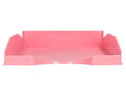 Corbeille a courrier q-connect plastique 240x70x340mm coloris rose pastel opaque