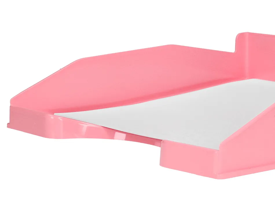 Corbeille a courrier q-connect plastique 240x70x340mm coloris rose pastel opaque