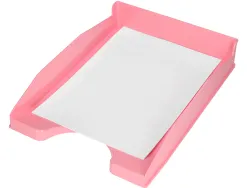 Corbeille a courrier q-connect plastique 240x70x340mm coloris rose pastel opaque