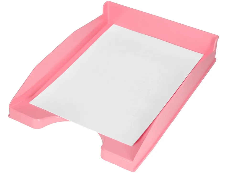 Corbeille a courrier q-connect plastique 240x70x340mm coloris rose pastel opaque