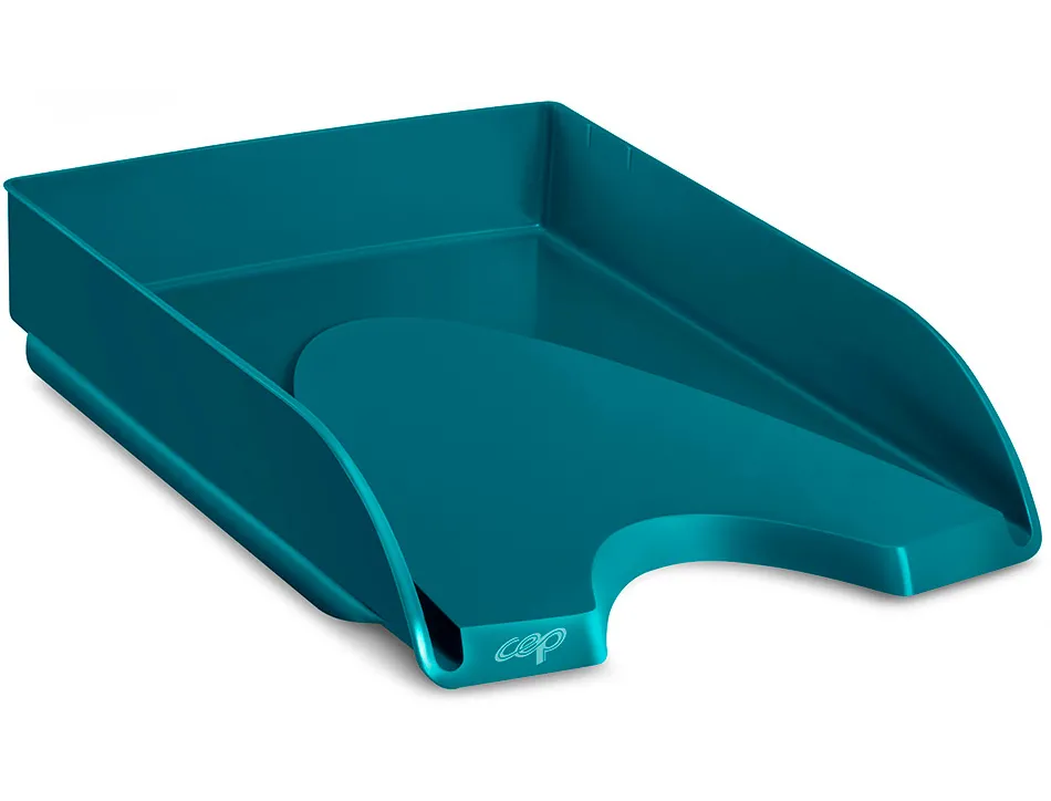 Corbeille courrier cep riviera polystyrene antichoc superposable verticale/escalier 348x257x66mm coloris vert emeraude
