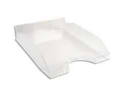 Corbeille courrier exacompta ecotray office a4+ superposable verticale/escalier coloris cristal