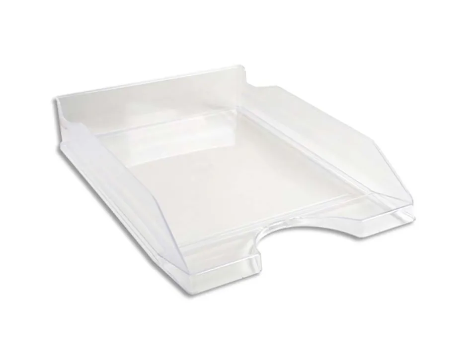 Corbeille courrier exacompta ecotray office a4+ superposable verticale/escalier coloris cristal