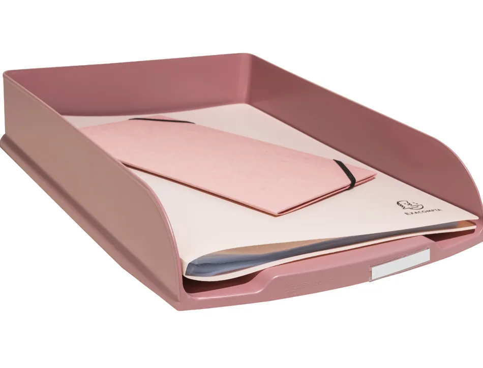 Corbeille courrier exacompta combo styli skandi a4+ superposable verticale/escalier coloris vieux rose