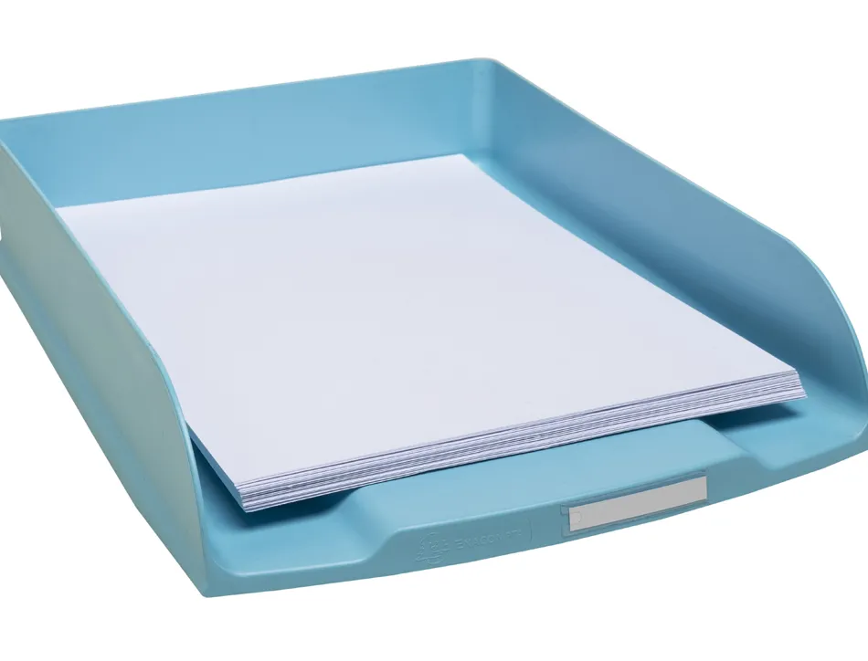 Corbeille courrier exacompta combo styli skandi a4+ superposable verticale/escalier coloris bleu givre