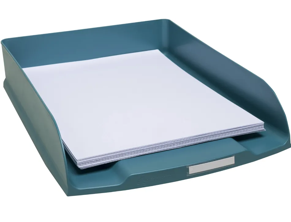 Corbeille courrier exacompta combo styli skandi a4+ superposable verticale/escalier coloris bleu pacifique