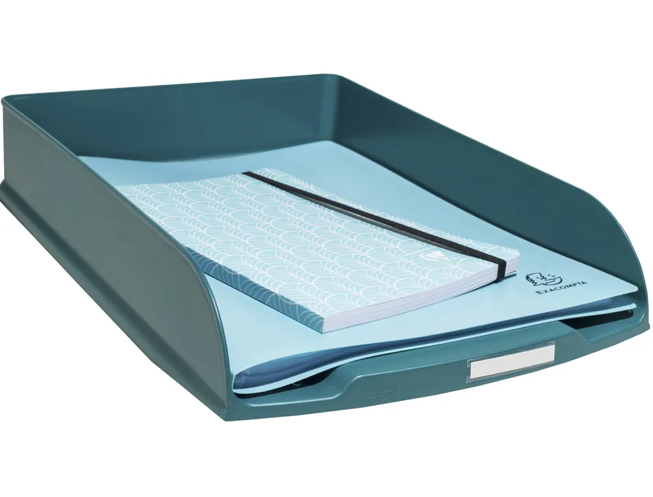 Corbeille courrier exacompta combo styli skandi a4+ superposable verticale/escalier coloris bleu pacifique