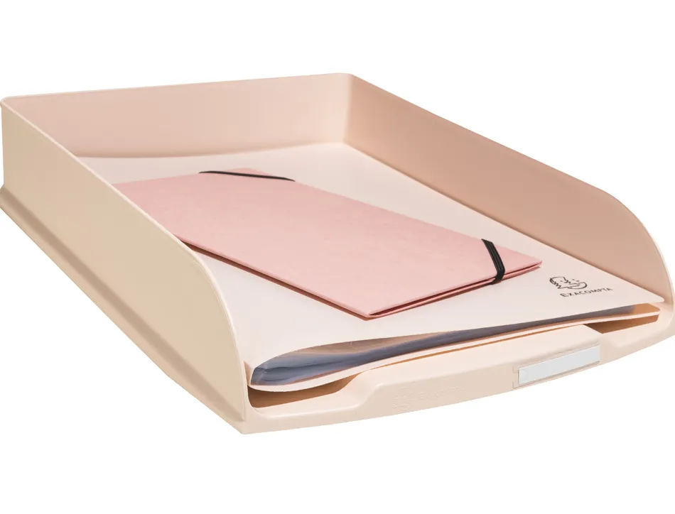 Corbeille courrier exacompta combo styli skandi a4+ superposable verticale/escalier coloris nude