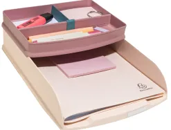 Corbeille courrier exacompta combo styli skandi a4+ superposable verticale/escalier coloris nude