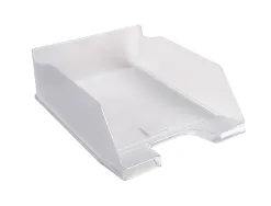 Corbeille courrier exacompta combo maxi polystyrène solide a4 superposable verticale/escalier 347x255x103mm cristal