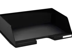 Corbeille courrier exacompta combo maxi plastique recyclé a4+ a l'italienne superposable 255x365x103mm coloris noir