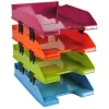 Corbeille courrier exacompta midi-combo iderama superposable verticale/escalier lot de 4 corbeille assorties
