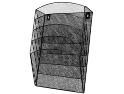 Corbeille murale q-connect 5 cases a4 vertical présentoir métallique 315x93x440mm coloris noir