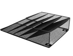 Corbeille murale q-connect 5 cases a4 vertical présentoir métallique 315x93x440mm coloris noir