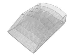 Corbeille murale q-connect 5 cases a4 vertical présentoir métallique 315x93x440mm coloris argent