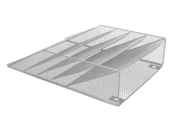 Corbeille murale q-connect 5 cases a4 vertical présentoir métallique 315x93x440mm coloris argent