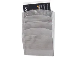 Corbeille murale q-connect 5 cases a4 vertical présentoir métallique 315x93x440mm coloris argent