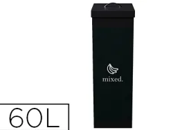 Corbeille paperflow tri sélectif déchets mixtes 60l polystyrène choc haute résistance robuste coloris noir