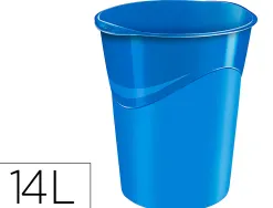Corbeille papier cep pro polypropylène résistant recyclable forme conique capacité 14l 305x290x334mm coloris gloss bleu