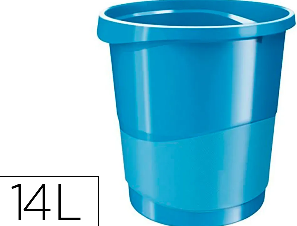 Corbeille papier esselte europost vivida polypropylène poignées intégrées capacité 14l 258x322x285mm coloris bleu