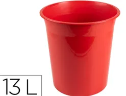 Corbeille papier q-connect plastique resistant 13l 275x285mm coloris rouge opaque