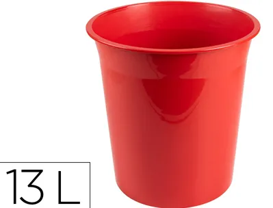 Corbeille papier q-connect plastique resistant 13l 275x285mm coloris rouge opaque