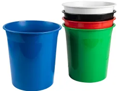 Corbeille papier q-connect plastique resistant 13l 275x285mm coloris rouge opaque