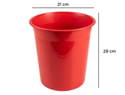 Corbeille papier q-connect plastique resistant 13l 275x285mm coloris rouge opaque