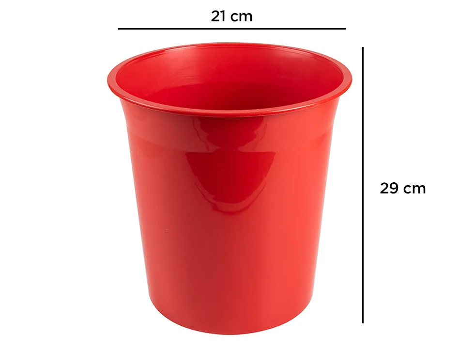 Corbeille papier q-connect plastique resistant 13l 275x285mm coloris rouge opaque