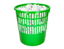 Corbeille papier q-connect ajouree plastique 15l 285x290mm coloris vert