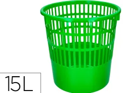 Corbeille papier q-connect ajouree plastique 15l 285x290mm coloris vert
