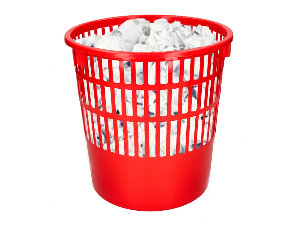 Corbeille papier q-connect ajouree plastique 15l 285x290mm coloris rouge