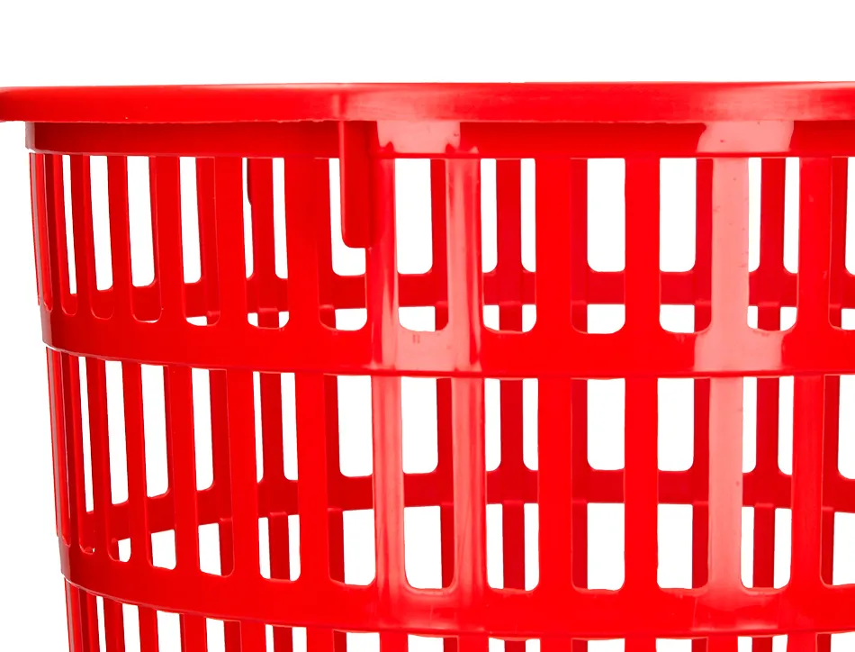 Corbeille papier q-connect ajouree plastique 15l 285x290mm coloris rouge