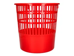 Corbeille papier q-connect ajouree plastique 15l 285x290mm coloris rouge