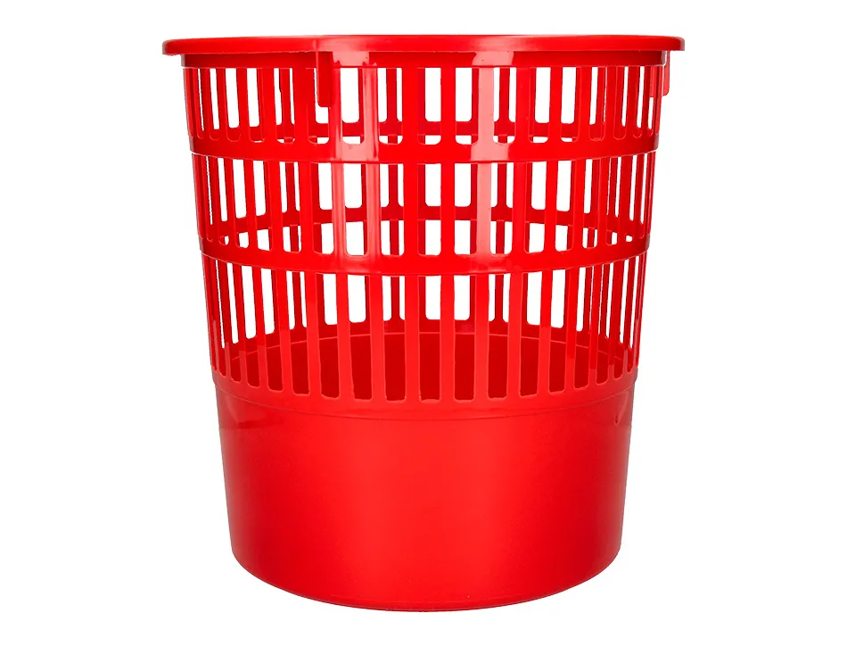 Corbeille papier q-connect ajouree plastique 15l 285x290mm coloris rouge