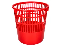 Corbeille papier q-connect ajouree plastique 15l 285x290mm coloris rouge