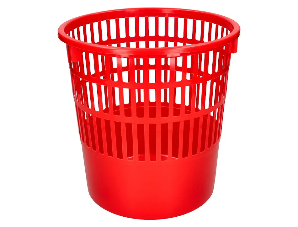 Corbeille papier q-connect ajouree plastique 15l 285x290mm coloris rouge