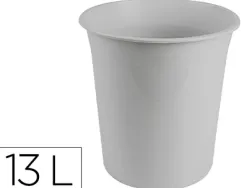 Corbeille papier q-connect plastique resistant 13l 275x285mm coloris gris opaque