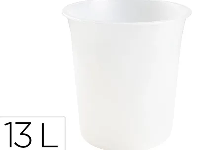 Corbeille papier q-connect plastique resistant 13l 275x285mm coloris transparent