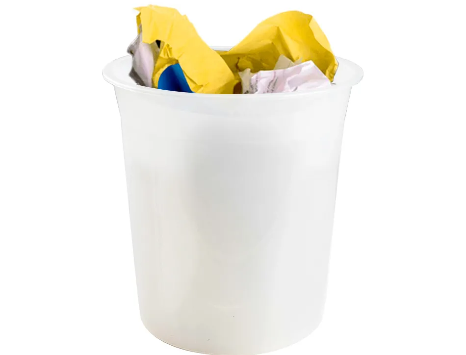 Corbeille papier q-connect plastique resistant 13l 275x285mm coloris transparent