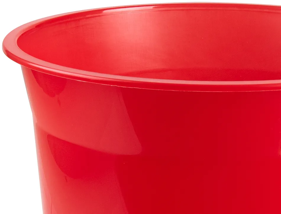 Corbeille papier q-connect plastique resistant 13l 275x285mm coloris rouge translucide
