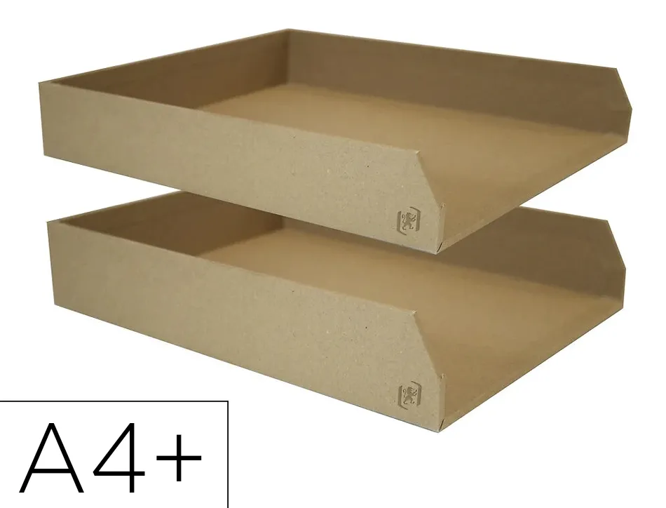 Corbeilles a courrier savana oxford empilables a4+ carton recycle lot de 2
