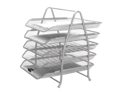 Corbeilles courrier q-connect maille metallique documents a4 350x275x375 mm coloris gris - set 5 un