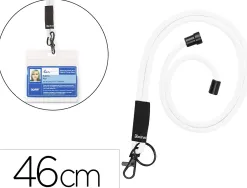 Cordon rd porte-badge 46cm p10 coloris blanc